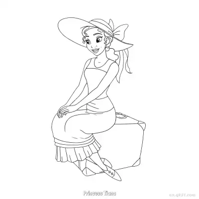Free printable Princess Tiana 4 Coloring Page - Free Printable Disney The Princess And The Frog PDFS Coloring Sheets coloring page