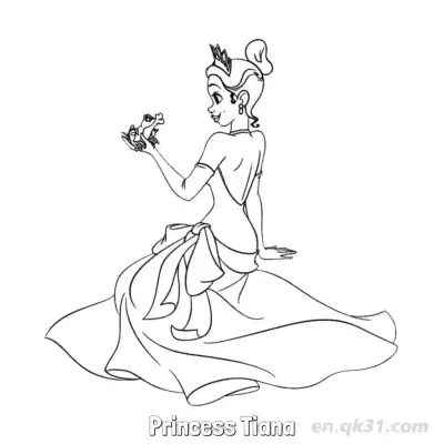 Free printable Princess Tiana 5 Coloring Page - Free Printable Disney The Princess And The Frog PDFS Coloring Sheets coloring page