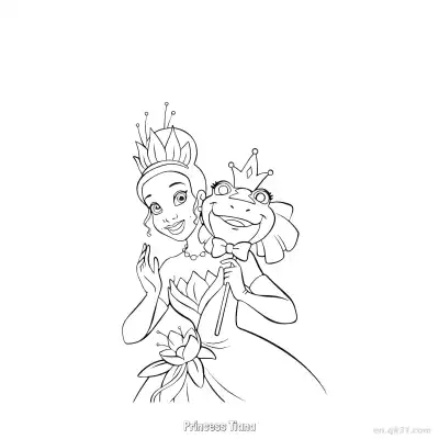 Free printable Princess Tiana 6 Coloring Page - Free Printable Disney The Princess And The Frog PDFS Coloring Sheets coloring page