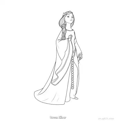 Free printable Queen Elinor Brave Coloring Pages Printable for Kids coloring page