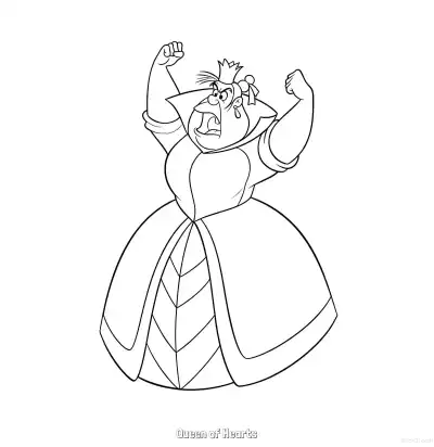 Free printable Queen of Hearts 1 Coloring Page - Free Printable Alice in Wonderland PDFS Coloring Sheets coloring page