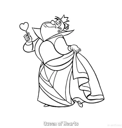 Free printable Queen of Hearts 2 Coloring Page - Free Printable Alice in Wonderland PDFS Coloring Sheets coloring page