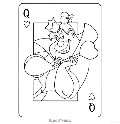 Free printable Queen of Hearts 4 Coloring Page - Free Printable Alice in Wonderland PDFS Coloring Sheets coloring page