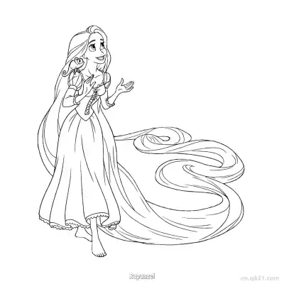 Free printable Rapunzel with Pascal Coloring Page coloring page
