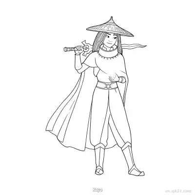 Free printable Raya 5 Coloring Page - Free Printable Disney Raya and the Last Dragon PDFS Coloring Sheets coloring page