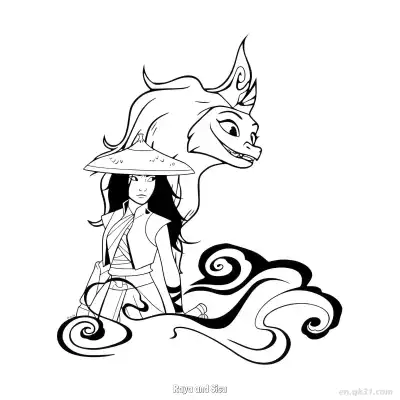 Free printable Raya and Sisu 3 Coloring Page - Free Printable Disney Raya and the Last Dragon PDFS Coloring Sheets coloring page
