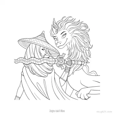 Free printable Raya and Sisu 7 Coloring Page - Free Printable Disney Raya and the Last Dragon PDFS Coloring Sheets coloring page