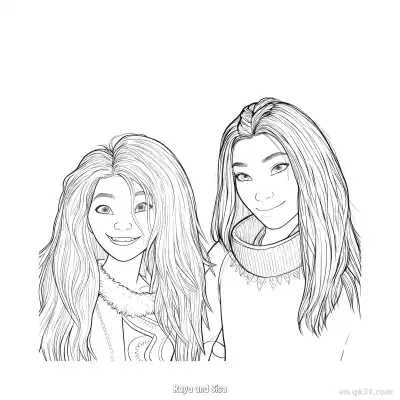Free printable Raya and Sisu 8 Coloring Page - Free Printable Disney Raya and the Last Dragon PDFS Coloring Sheets coloring page