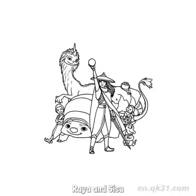 Free printable Raya and Sisu 9 Coloring Page - Free Printable Disney Raya and the Last Dragon PDFS Coloring Sheets coloring page