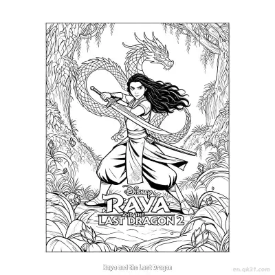 Free printable Raya and the Last Dragon 2 Coloring Page - Free Printable Disney Raya and the Last Dragon PDFS Coloring Sheets coloring page