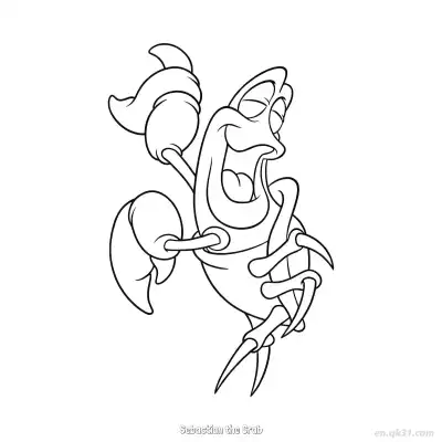 Free printable Sebastian the Crab  Coloring Page - Free Printable Disney The Little Mermaid PDFS Coloring Sheets coloring page