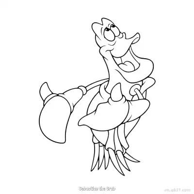 Free printable Sebastian the Crab 2 Coloring Page - Free Printable Disney The Little Mermaid PDFS Coloring Sheets coloring page