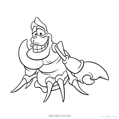 Free printable Sebastian the Crab 4 Coloring Page - Free Printable Disney The Little Mermaid PDFS Coloring Sheets coloring page