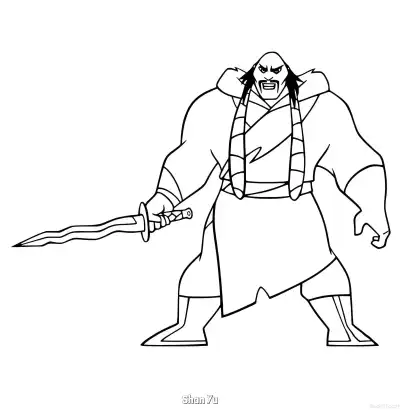 Free printable Shan Yu  Coloring Page - Free Printable Mulan PDFS Coloring Sheets coloring page