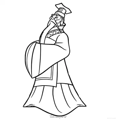Free printable The Emperor  Coloring Page - Free Printable Mulan PDFS Coloring Sheets coloring page