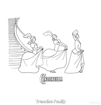 Free printable Tremaine Family by Stairs Coloring Page coloring page
