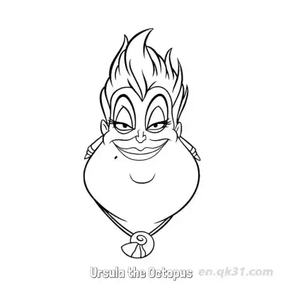 Free printable Ursula the Octopus 1 Coloring Page - Free Printable Disney The Little Mermaid PDFS Coloring Sheets coloring page