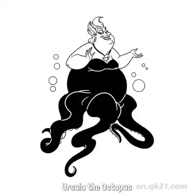 Free printable Ursula the Octopus 3 Coloring Page - Free Printable Disney The Little Mermaid PDFS Coloring Sheets coloring page