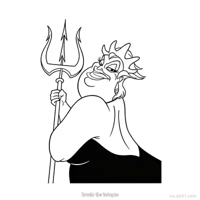 Free printable Ursula the Octopus 4 Coloring Page - Free Printable Disney The Little Mermaid PDFS Coloring Sheets coloring page