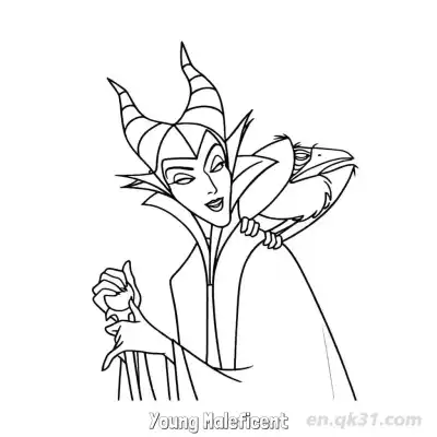 Free printable Maleficent Holding Crystal Ball Coloring Page coloring page