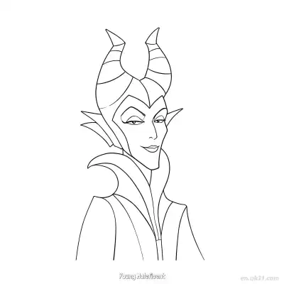 Free printable Maleficent Close-Up Portrait Coloring Page coloring page