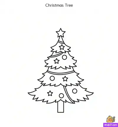 Free printable Free Printable Christmas Tree Coloring Pages coloring page