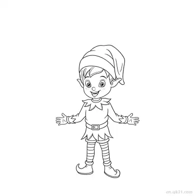 Free printable Elf with Big Smile Coloring Page coloring page