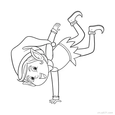 Free printable Handstand Elf Coloring Page coloring page