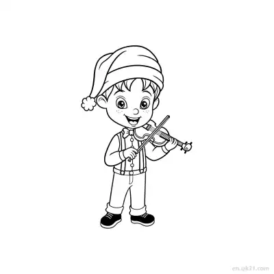 Free printable Kid Playing Violin Coloring Page coloring page