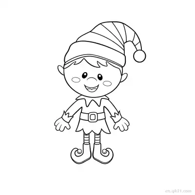 Free printable Round Face Elf Coloring Page coloring page