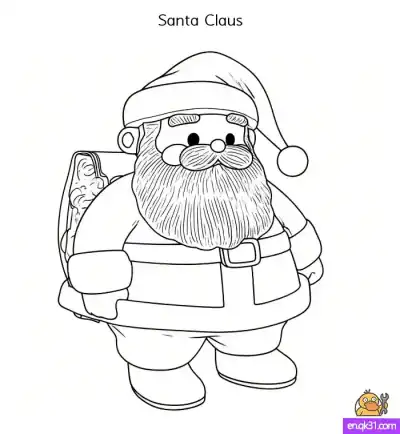 Free printable Ho Ho Ho! Santa Claus Coloring Pages: Cheeky Grin [Free Download] coloring page