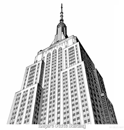 Free printable Empire State Building  Coloring Page - Free Printable Famous attractions in the United States PDF Coloring Sheets coloring page