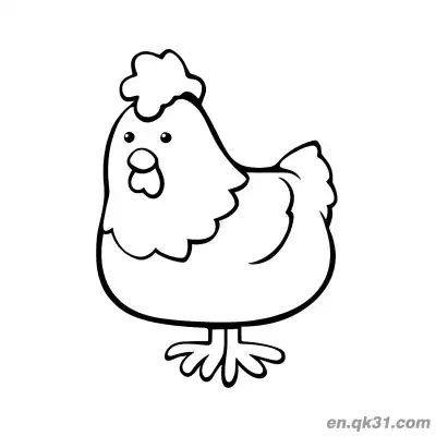 Free printable Chubby and Cute Cartoon Hen Coloring Page | Adorable Farm Friend coloring page