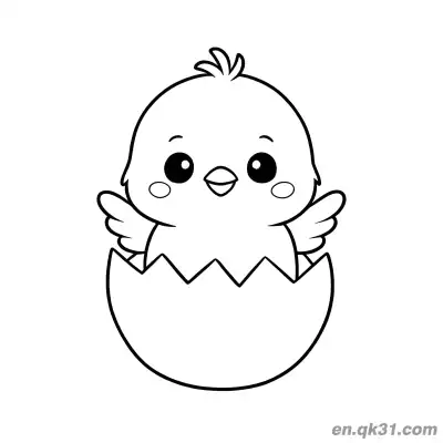 Free printable Cute Baby Chick Hatching from Egg Coloring Page | Easter Spring coloring page