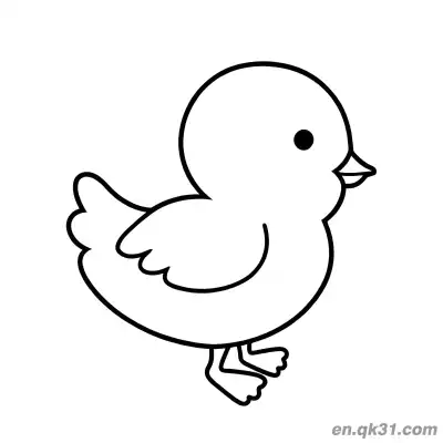 Free printable Round and Cute Baby Chick Coloring Page | Simple Circle Design coloring page