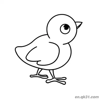 Free printable Single-Eyed Cartoon Baby Chick Coloring Page | Funny Cyclops Chick coloring page