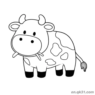 Free printable Funny Cow with Whiskers Coloring Page coloring page