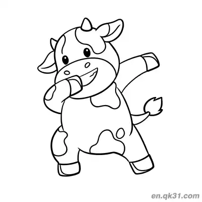 Free printable Posing Cow Coloring Page coloring page