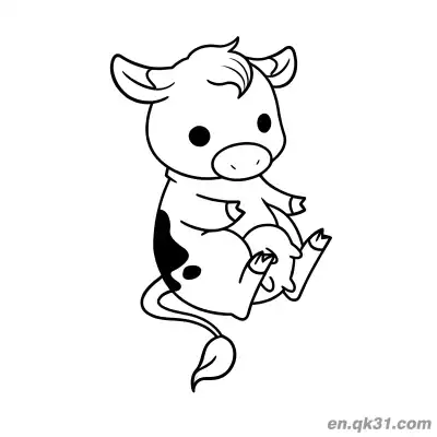 Free printable Sitting Baby Cow Coloring Page coloring page