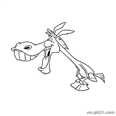 Free printable Funny Long-Necked Donkey Laughing Hysterically Coloring Page coloring page
