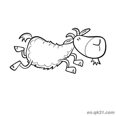 Free printable Funny Running Goat Coloring Page coloring page