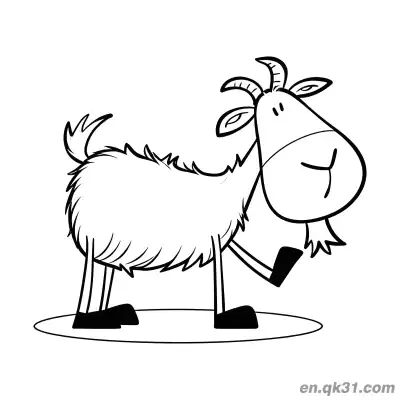 Free printable Funny Goat with Raised Hoof Coloring Page coloring page