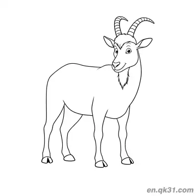 Free printable Realistic Goat Looking Back Sideways Coloring Page coloring page