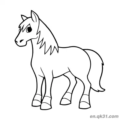 Free printable Cute Cartoon Pony Looking Back Sideways Coloring Page coloring page