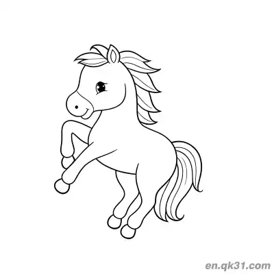 Free printable Cute Pony with Raised Front Hooves Coloring Page coloring page