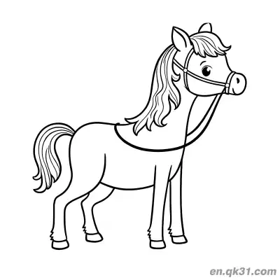 Free printable Gentle Pony with a Bridle Coloring Page coloring page