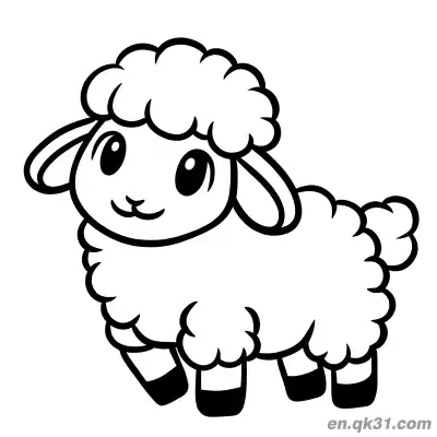 Free printable Adorable Baby Sheep with Big Eyes Coloring Page coloring page