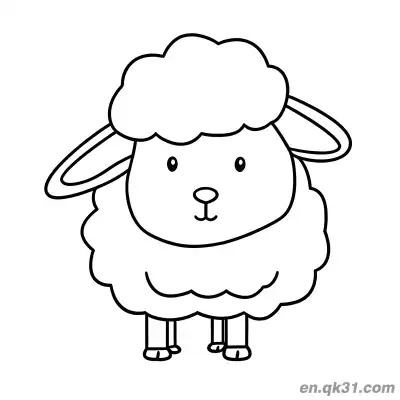 Free printable Cartoon Sheep in a Cute Standing Pose Coloring Page coloring page
