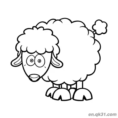 Free printable Cartoon Sheep with a Surprised Expression Coloring Page coloring page