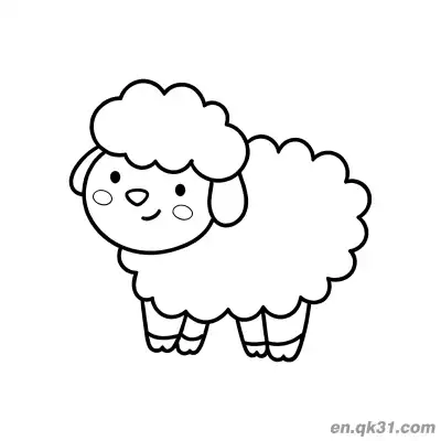 Free printable Cute Baby Sheep with a Smile Coloring Page coloring page